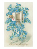 Camera with Blue Flowers Giclee Print