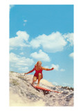 Girl Surfing Print
