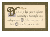 Do Not Judge Your Neighbor Wydruk giclee