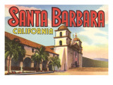 Mission, Santa Barbara, Californie Poster