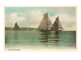 Gaff-Rigged Sloops Racing Giclee Print