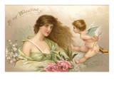 To My Valentine, Lady with Cupid Poster