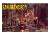 Powell Street at Night, San Francisco, California Prints