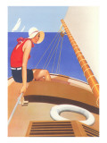 Woman in Sailboat Giclee Print