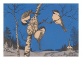 Chickadees Building Nest reproduction procédé giclée
