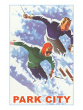 Skiers in Powder, Park City, Utah Posters