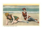 Bathers on the Beach, San Diego, California Posters