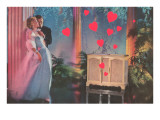 Formal Couple with Record Player, Hearts reproduction procédé giclée