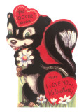 Skunk Valentine Card Giclee Print