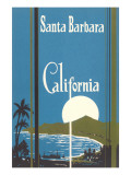Art Deco Poster, Santa Barbara, California Affiche