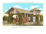 Log Cabin Service Station Giclée-Druck