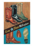 Boots, Lone Star Wellingtons Wydruk giclee