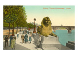 Sphinx, Themse Uferdamm, London, England Poster
