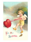 To My Love, Cupid Roping Heart Posters