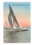 Close-Hauled Sailboat, Newport, Rhode Island Photo