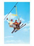 Couple on Ski Lift Print