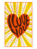 Psychedelic I Love You reproduction procédé giclée