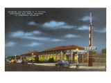 Night, Train and Bus Station, Cheyenne, Wyoming Wydruk giclee Night, Train and Bus Station, Cheyenne, Wyoming Wydruk giclee