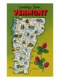 Map of Vermont Poster