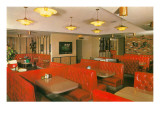 Diner Interior with Red Booths Print