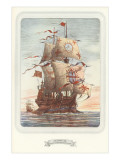 Square-Rigged Sailing Ship, Galleon Giclee Print