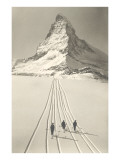 Skiers Leaving Matterhorn Poster Skiers Leaving Matterhorn Poster