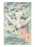 To My Valentine, Doves with Letters Posters