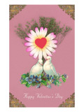 Happy Valentine's Day, Love Birds in Nest Print