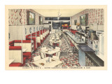 Derby's Cafe, Interior, Retro reproduction procédé giclée