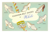 Zapatos blancos de mujer Lámina giclée