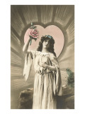 Lady with Hand over Heart reproduction procédé giclée