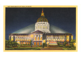Night, City Hall, San Francisco, California Prints