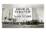 California's First Drive-In Movie Theater Giclée-tryk California's First Drive-In Movie Theater Giclée-tryk