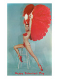 Happy Valentines Day, Lady with Red Fans Lámina giclée Happy Valentines Day, Lady with Red Fans Lámina giclée