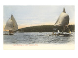 Yacht Racing on Lake Geneva, Wisconsin Giclee Print
