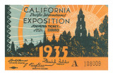 Souvenir Ticket, California Exposition, San Diego Giclee Print