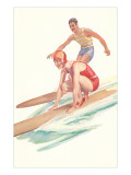 Vintage Surfing Illustration Wydruk giclee Vintage Surfing Illustration Wydruk giclee