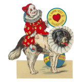 Clown on St. Bernard, Be My Valentine Giclee Print