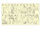 Svelte Woman Demonstrating Zodiac Signs Giclee Print