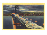 Oakland Bay Bridge at Night, San Francisco, California Posters