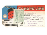 Cunard Line Baggage Tag with Inspection Stamp Posters