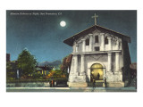 Mission Dolores at Night, San Francisco, California Giclee Print