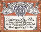 Budweiser - Weathered Tin Sign