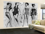 Models Sunbathing, Wearing Latest Beach Fashions Wall Mural – Large par Nina Leen