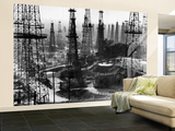 Forest of Wells, Rigs and Derricks Crowd the Signal Hill Oil Fields Fototapete – groß von Andreas Feininger