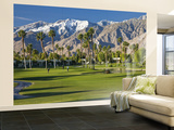 Desert Princess Golf Course and Mountains, Palm Springs, California, USA Wall Mural – Large by Walter Bibikow