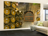 Oak Barrels Stacked Outside of Door at Ironstone Winery, Calaveras County, California, USA Wall Mural – Large by Janis Miglavs