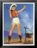 Cowgirl Barbeque Pin Up Girl Poster Láminas