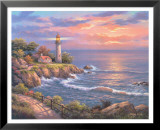 Sunset at Lighthouse Point Pósters por Sung Kim