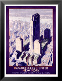 Affiche des chemins de fer pour le Rockefeller Center 1934 Affiches